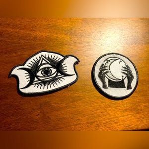 Spirit Witchy Spooky Black & White Iron On Patches